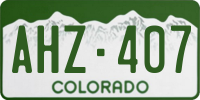 CO license plate AHZ407