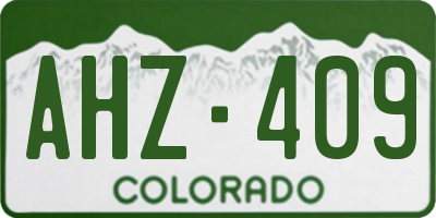 CO license plate AHZ409