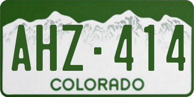 CO license plate AHZ414