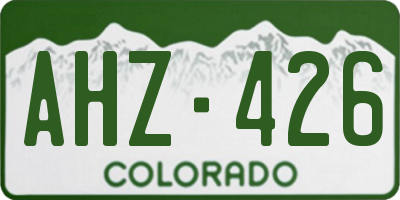 CO license plate AHZ426