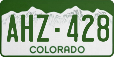 CO license plate AHZ428