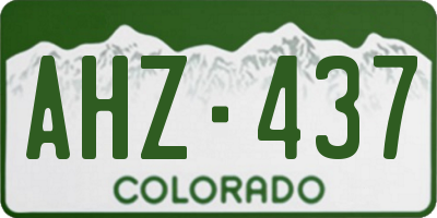 CO license plate AHZ437