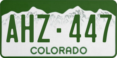 CO license plate AHZ447
