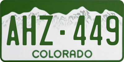 CO license plate AHZ449