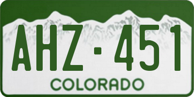 CO license plate AHZ451