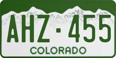 CO license plate AHZ455