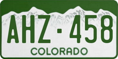 CO license plate AHZ458