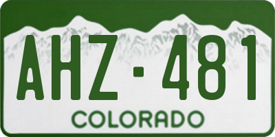 CO license plate AHZ481