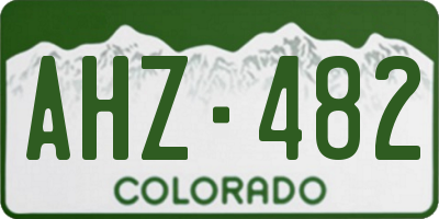 CO license plate AHZ482