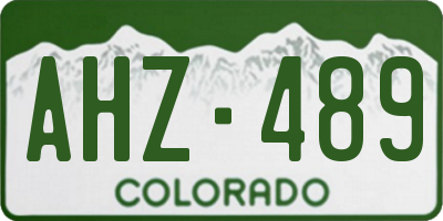 CO license plate AHZ489