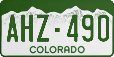 CO license plate AHZ490