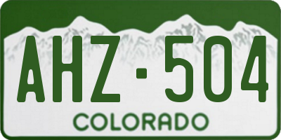CO license plate AHZ504