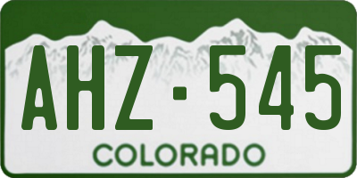 CO license plate AHZ545
