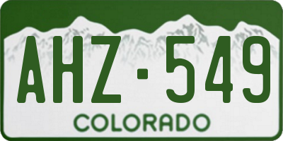 CO license plate AHZ549