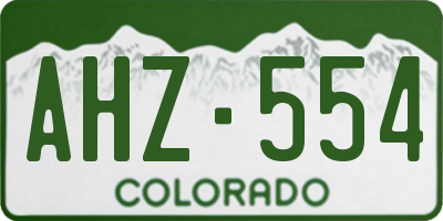 CO license plate AHZ554