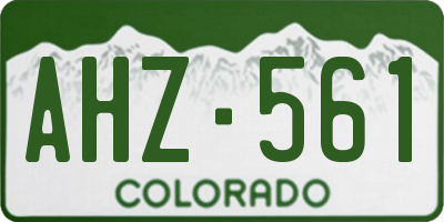 CO license plate AHZ561
