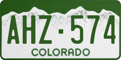 CO license plate AHZ574