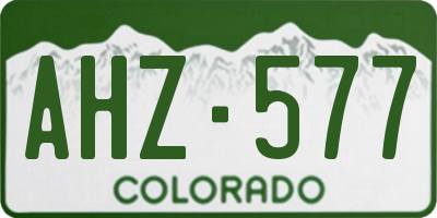 CO license plate AHZ577