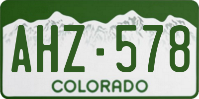 CO license plate AHZ578