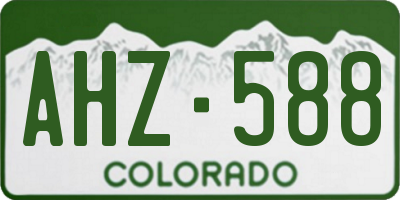 CO license plate AHZ588