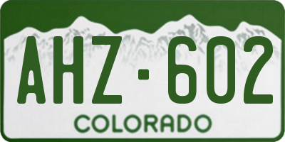 CO license plate AHZ602