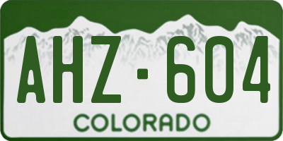 CO license plate AHZ604