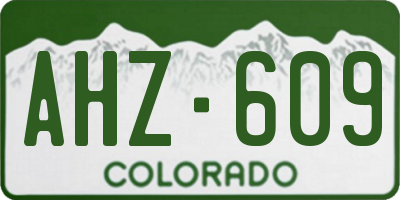 CO license plate AHZ609