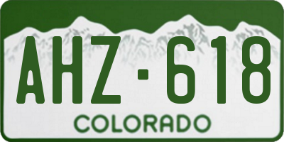 CO license plate AHZ618