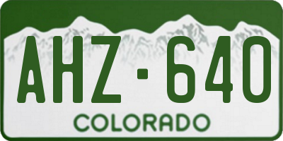 CO license plate AHZ640