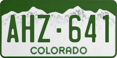 CO license plate AHZ641