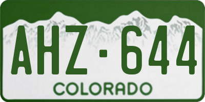CO license plate AHZ644