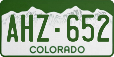 CO license plate AHZ652