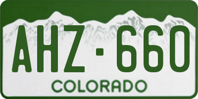 CO license plate AHZ660