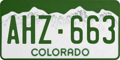 CO license plate AHZ663