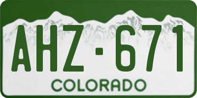 CO license plate AHZ671