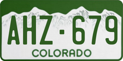 CO license plate AHZ679