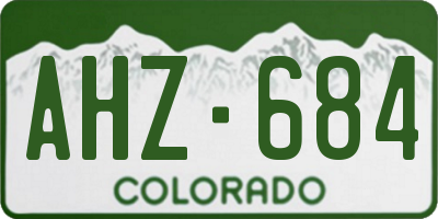 CO license plate AHZ684