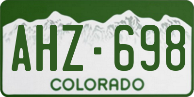 CO license plate AHZ698