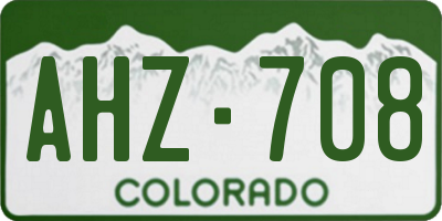 CO license plate AHZ708