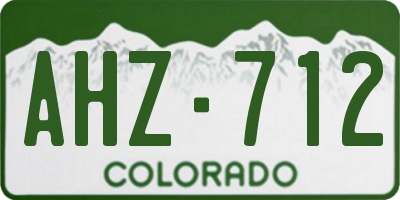CO license plate AHZ712