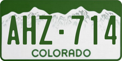 CO license plate AHZ714