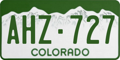 CO license plate AHZ727