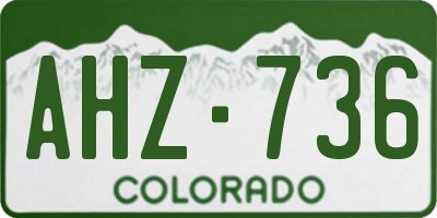CO license plate AHZ736