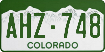 CO license plate AHZ748