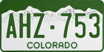 CO license plate AHZ753