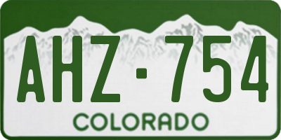 CO license plate AHZ754