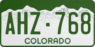 CO license plate AHZ768