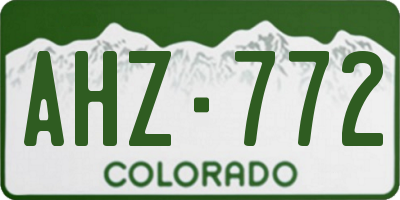 CO license plate AHZ772