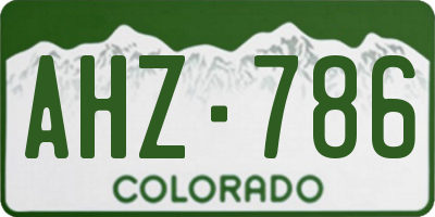 CO license plate AHZ786