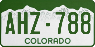 CO license plate AHZ788
